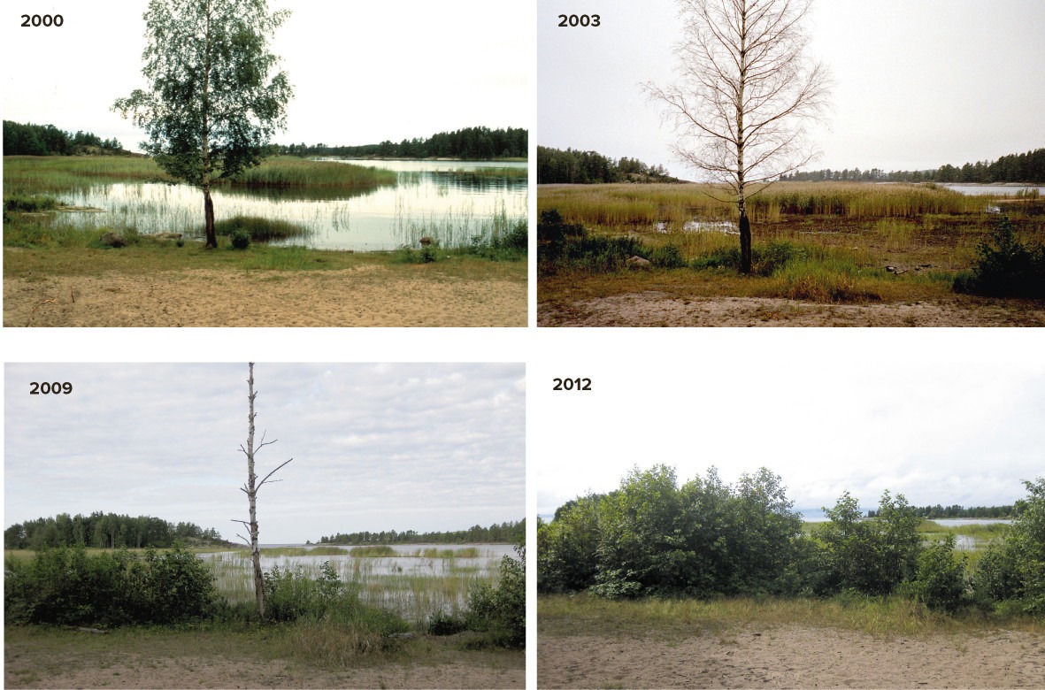 Bilder som vissar strands förändring över tid