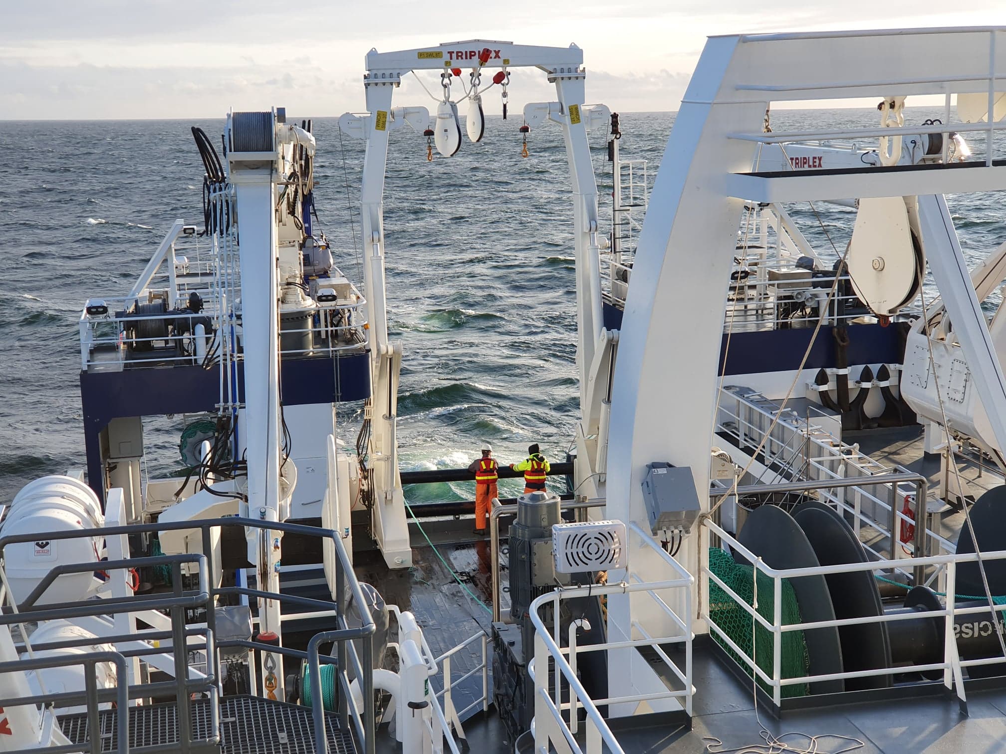 Tråldrag i aktern på Svea. Foto.